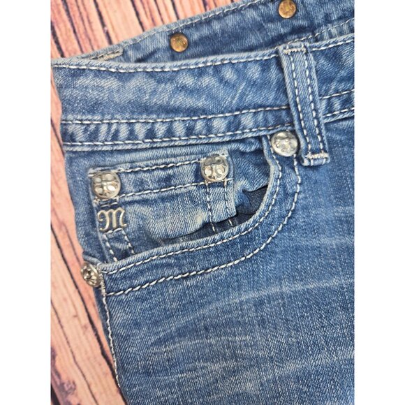 Miss Me Womens Embellished Bootcut Raw Hem Jeans 29x30 - Picture 5 of 11